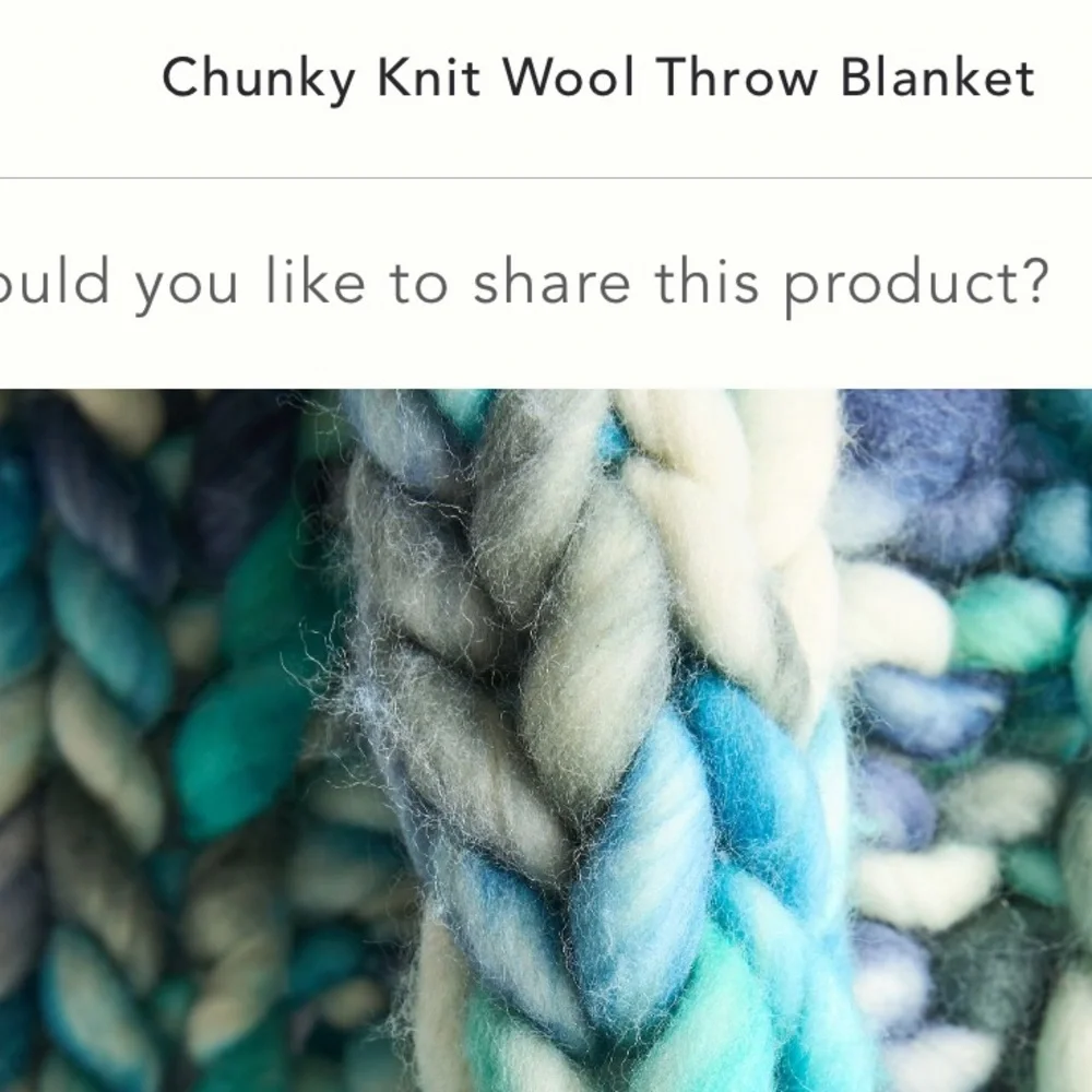 Chunky Wool Knit Throw Blanket